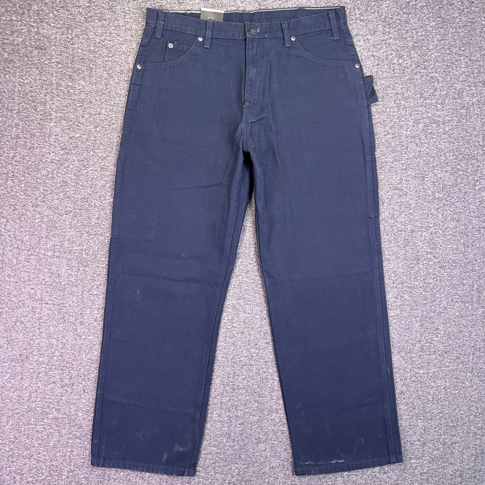 Dickies Carpenter Pants Mens 36x29 Navy‎ Blue Relaxed Straight Workwear Utility